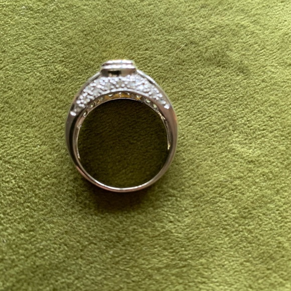 Sterling silver, CZ and Citrine Ring - size 8 - Picture 5 of 7